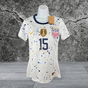 Megan Rapinoe #15 USA 2023 Stadium Home Slim Fit Women's World Cup Soccer Jersey